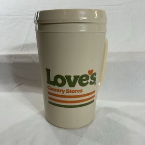 Aladdin Loves Country Stores Travel Mug VTG Beige USA Made Insulated Coffee Cup